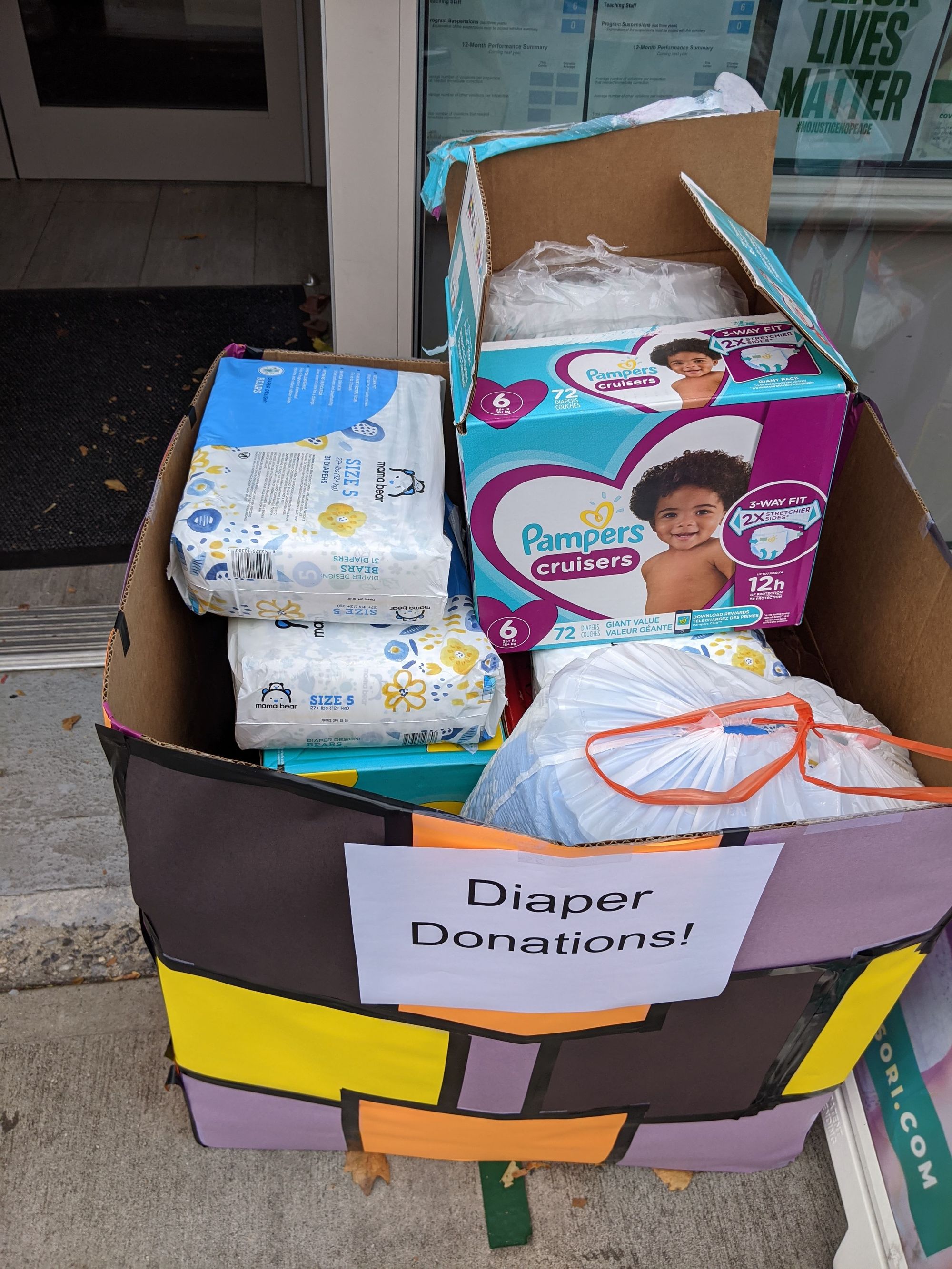 WBWMA Box of Donated Diapers