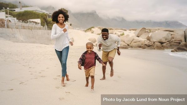 Family playing on the beach by Jacob Lund Photography from NounProject.com